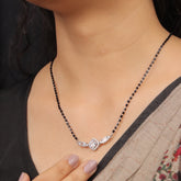 Regal Square Sparkle 92.5 Silver Mangalsutra For Women